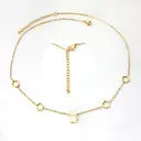 Gold Flower and Mother of Pearl Necklace, 4 Hollow Cherry Blossom Charms image 5