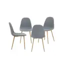 Interiors by Premier Dining Chairs Salford Grey/Wood Effect 4pcs image 1
