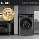 【Vakantiegeld Deal】CHiQ 10 kg frontlader wasmachine, donkergrijs, energieklasse A-30%, grote trommel 530 mm, 1400 toeren, 16 programma's, stoomwassen & 1-Touch Smart Wash JW105883G image 3