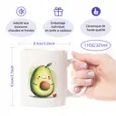 Alphynix 1 Mug Avocat Mignon, 33cl céramique blanche avec visage souriant et rougissement, cadeau à thème kawaii avocat pour amateurs d'avocat, gourmets,Le cadeau de la saint-valentin, cadeau d’anniversaire image 7