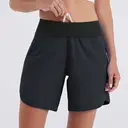 Willit Women's 7" Swim Board Shorts UPF 50+ High Waisted Swimming Shorts with Liner Pockets Black Size 40 image 2