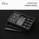 Oirlv Jewelry Display Tray Organizer Inserts Luxury, Stackable PU leather Jewelry Trays, Jewelry Trays For Drawer Men Women Jewelry Storage Display Case for Rings Stud Necklaces,Size 35*24*3cm image 6