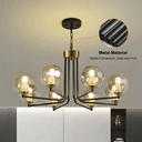 Homary 8-Light Sputnik Chandelier in Black & Gold Globe Glass Shade Included image 4