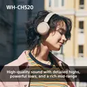 Sony WH-CH520 Wireless On-Ear Headphones (Yellow) image 3