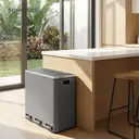 SONGMICSHOME SONGMICSHOME Afvalbak met Drie Compartimenten, 3 x 18L Pedaalemmer met Softclose Deksel, Staal, voor Keuken, Grijs image 4