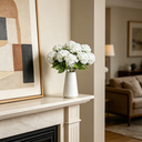 Yuejia 1Pc 13in/33cmArtificial 7-Head Hydrangea Silk Flower Silk Flower Living Room Bedroom Wedding Flower Arrangement Artificial Flower Decoration(white) image 4