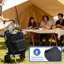 Foldable Shopping Trolley with Cooling Compartment, 3-in-1 Trolley, Sack Truck & Shoulder Bag, Shopping Trolley, Shopping Trolley 43L Capacity & Tie Down Strap, Shopping Cart with Wheels, Foldable Trolley, Grocery Shopping, Portable Trolley, Black image 5