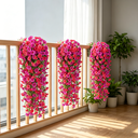 4Pcs 30in/76cm
Artificial Flowers for Outdoors, Fake Artificial Hanging Flowers for Outdoors Realistic Hanging Flowers Silk Petunia Faux Flowers for Porch Patio(fuchsia&rose red) image 4