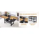 Table à manger rectangulaire style industriel 160x90x76 cm Table pour 4-6 personnes Marron/noir Étagère de rangement multifonctionnelle Pour salon/cuisine/salle à manger image 2
