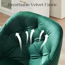 CLIPOP 360° Swivel Dining Chair Velvet Upholstered Desk Chairs without Wheels Ergonomic Office Chair with Arms and Metal Legs for Home Study 0197-s deep green 54.5*46*80 cm image 4