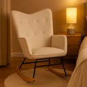 Fauteuil à Bascule en Velours Beige Urban image 5