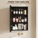 kleankin Bathroom Cabinet with Mirror, Wall Mounted Bathroom Mirror Cabinet with Storage Shelves, 40 x 12 x 60 cm, Black image 3