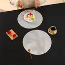 6pcs，Silver，Wanxianghua PVC placemat，Washable And Wipeable Kitchen Dining Placemat, Multicolor Table Decoration Mat For Festivals And Weddings image 2