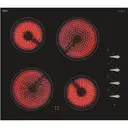 CDA HC6212FR 60cm Four Zone Ceramic Hob, Frameless, Black Glass image 0
