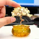 JU7CER  1PC Citrine Tree with Treasure Bowl Teacup - Natural Crystal Chip Money Tree Decoration, Suitable for Office, Home & Wedding Decor, Christmas Must-Have image 5