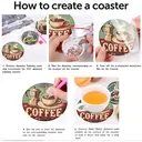 JU7CER Coffee Diamond Painting Coaster Set - 8-Piece Square Decorative Art Coasters with Stand | Adult DIY Craft 4×4 Inches (10×10cm) image 5