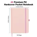 Jubiluu Carnet de poche A6 Premium à couverture rigide en similicuir PU avec pages lignées - 80 feuilles (papier offset 100 g/m²), marque-page, bande élastique et porte-stylo - Planificateur non daté pour prendre des notes, croquiser des idées, établir des listes ou tenir un journal personnel - Rose blush image 2