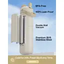 POWCAN by Meoky 26oz Dual-Opening Sports Water Bottle with Carry Handle – Oatmeal image 1