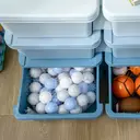 HOMCOM 6 Drawers Plastic Storage Units, 3 Tier Kids Storage Units, Children Toy Chest for Nursery, Playroom, Bedroom, Blue image 3