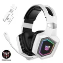 ONIKUMA GT806 White, Wireless Headphones, Stylish Triple-Mode Gaming Headset, RGB Lighting Music Headphones, Over-Ear Headphones, Supports 2.4G/Wireless/Wired Modes (Triple-Mode), Recommended for Gaming, Birthday Gift/Holiday Gift/Anniversary Gift image 1