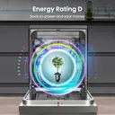 Hisense HS642D90XUK 60cm Freestanding Dishwasher - 14 Place Settings - Stainless Steel - D Rated image 9