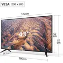 Hikers TV intelligente 43 pouces FHD WiFi VIDAA sans bordure avec triple tuner DVBT/T2/S/S2/C, 3 × HDMI, 2 × USB, CI+, commande vocale et applications de streaming image 3