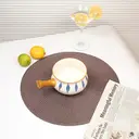 PP Round Placemat
BL Dark Brown，Round Braided Placemats 36.5cm Round Table Mats for Dining Tables, Natural pp Woven Heat Resistant Placemats, Set of 6 image 3