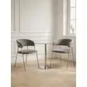 Interiors by Premier Dining Chair Tamzin Panelled Velvet Grey/Chrome 2pcs image 4