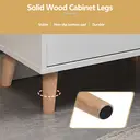 CLIPOP Modern Bedside Table with 2 Drawers and Open Side Storage Cabinet Storage Unit Nightstands White image 5