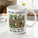 Alphynix 1pc 11oz White Mug with "INTO THE GARDEN I GO to lose my mind and find my soul" Quote & Detailed Garden Tools Illustration, Serene Gardening Christmas or Thanksgiving Gift image 1
