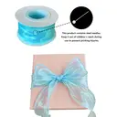JU7CER 2-piece iridescent fishtail ribbon set [Ice Blue] 4.5cm x 9m bow-tie wave-patterned sheer ribbon Solid-colour silk ribbon floral packaging material image 5
