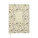 Jubiluu Carnet A5 à couverture rigide en tissu, à lignes - 96 feuilles (papier offset 100 g/m²) - Marque-page et bande élastique - Carnet à lignes crème classique pour l’écriture, l’école, le bureau et comme cadeau - Vintage Garden image 0