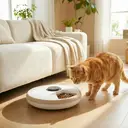 PawHut Distributeur de Nourriture pour Animaux de Compagnie Distributeur Automatique de Nourriture gamelle d'alimentation 6 portions sans fil à minuterie avec 1 sac réfrigérant écran LED blanc image 1