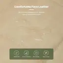 CLIPOP 360° Swivel Dining Chairs Cream Faux Leather Upholstered Kitchen Chairs without Wheels Ergonomic Office Desk Chair with Arms and Metal Legs for Home Restaurants 0407-s cream 55*45*82.5 cm image 3