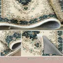 Vintage Design Area Rugs for Living Room, Washable Floral Collection Traditional Bedroom Rug, Low Pile Cute Print Carpet, No Slip Office Kitchen Home Decor, Green,72*107.8in image 2