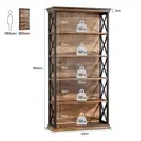 tribesigns 5-Tier Bookshelf, 180 cm Industrial-Style Bookshelf/Cabinet, Floorstanding 5-Tier Display & Storage Shelf, Tall Bookshelf for Home Office, Living Room, Bedroom, Brown & Black image 2