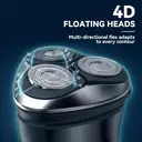 Lachen RMS7109-USB-BLK Men's USB Rechargeable Electric Shaver Black Portable Cordless Razor image 2