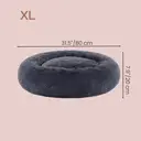 SONGMICS Comfortable Pet Bed, Donut Dog & Cat Bed, Removable & Washable Inner Pad, Machine Washable, Plush Material, 80 cm, Dark Grey, Diameter 80 cm, Height 20 cm image 1