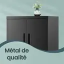 Ochama x SONGMICS Armoire à outils métallique avec portes verrouillables et étagères, organisateur de garage pour bureau ou maison, noir image 6