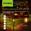VIVREAL Lot de 4 lampes solaires carrées transparentes à filament de tungstène image 1