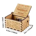Alphynix 1pc "To My Wife" Music Box, Hand-Cranked Wooden Keepsake with Romantic Love Letter Engraving, Anniversary Gift from Husband image 3