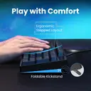 ET 100 % kabelgebundene mechanische Gaming-Tastatur, US-Layout, Blue Switch, USB-kabelgebundene Tastatur, 20 Modi für RGB-Hintergrundbeleuchtung, 104 Tasten in voller Größe, Clicky-Tastaturen, Anti-Ghosting/spritzwassergeschützte Regenbogen-LED-Tastaturen für PC (Schwarz) image 3