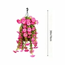 Yuejia Lot de 4 bouquets suspendus de fleurs artificielles en soie liseron rose - 75 cm image 1