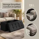 Ochama x SONGMICS Storage Ottoman Bench, 38 x 110 x 38 cm, End of Bed Bench, Storage Chest, for Living Room, Bedroom, Entryway, Black image 5