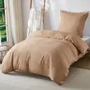 LeBonsoir Khaki Bedding Duvet Cover Set，135x200cm/50x75cmx1 Breathable Durable Soft Comfy， with Zip， 2 Pieces， Includes 1 Duvet Cover & 1 Pillowcases，NO Comforter image 3