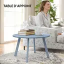 Outsunny Petite table basse ronde, table d'appoint avec patins antidérapants, cadre en métal, pour jardin, balcon, terrasse, salon, Ø 70 x 42 cm, bleu image 6
