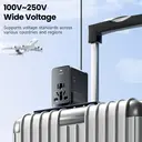 toocki Universal Travel Adapter 65W PD Fast Charger Adapter – International Power Adapter with 1 USB-A & 3 USB-C Ports – Plug Adapter for EU, UK, US, AUS image 3