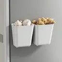 Pack of 4 Self-Adhesive Wall Mounted Storage Boxes, Kitchen Cabinet Door Storage Box, Bathroom Organiser, for Cupboard, Bathroom, Fridge Small Items Organiser Storage Box image 2