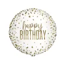 Unique Party Confetti Gold Birthday Balloon, 45cm image 0