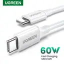 UGREEN Câble USB 2.0 Type C M-M nickel ABS blanc - 1 m image 1